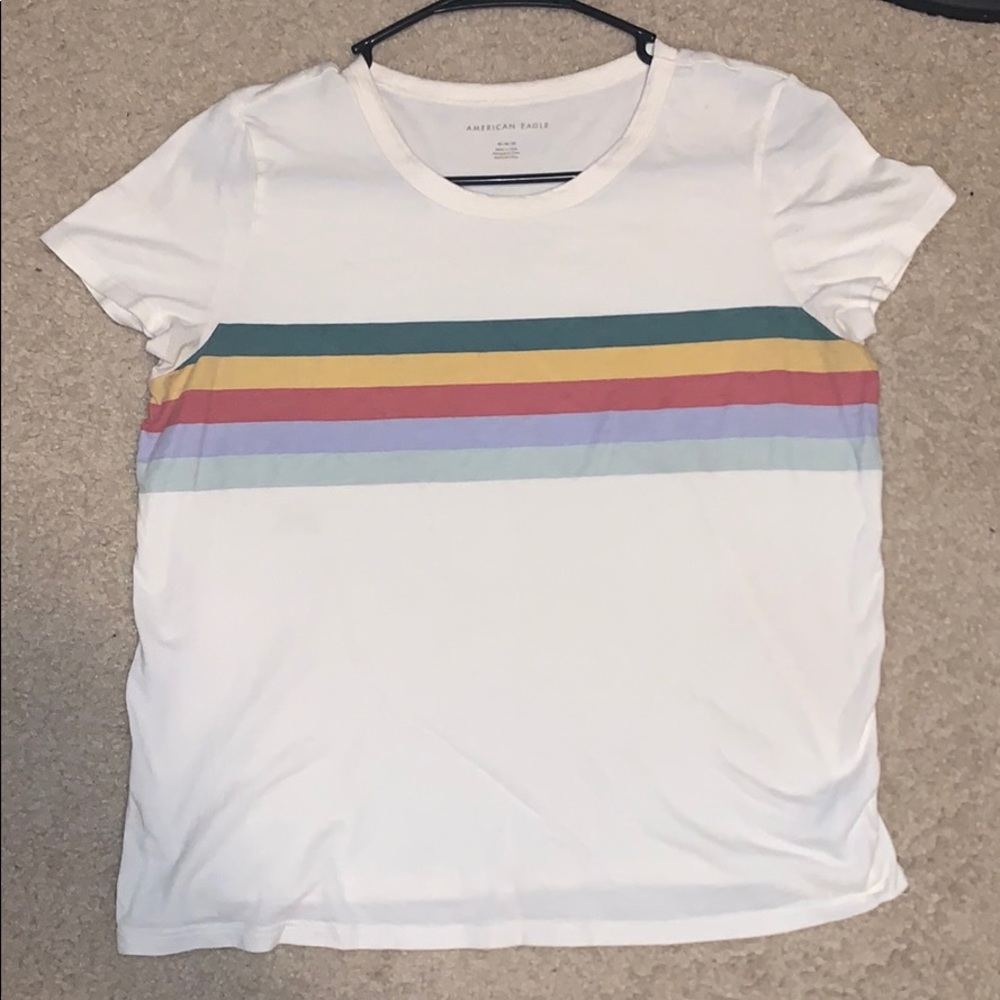 anerican eagle rainbow stripped top